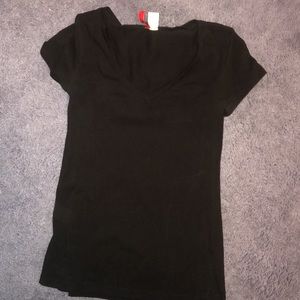 Black womens v neck
